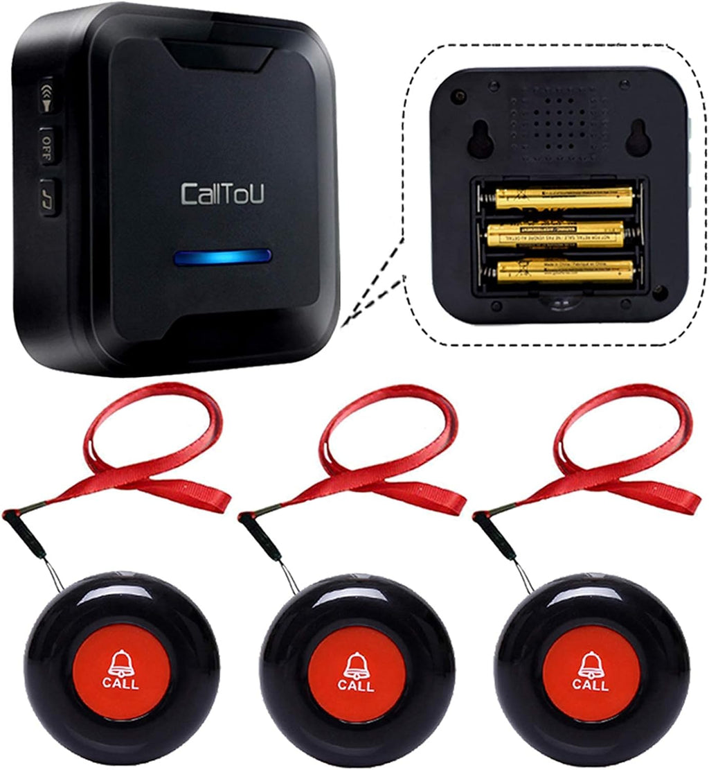 Wireless Nurse Alert System with 1 Portable Receiver + 3 SOS Waterproof Buttons O441258