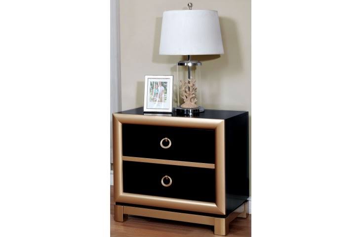 Black and Gold Night Stand G283