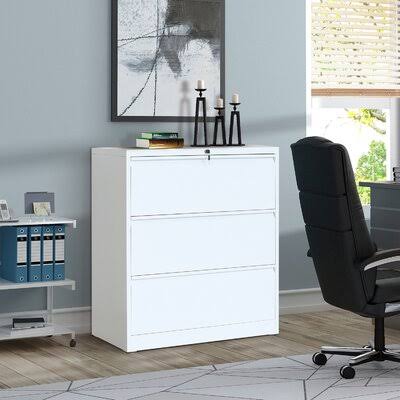 White 3-Drawer Vertical Filing Cabinet D989838