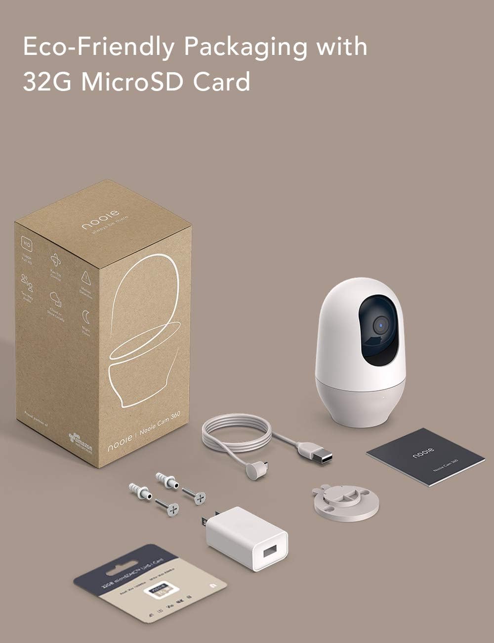 Pet Camera with SD Card, 360-degree Full HD WiFi Security Camera with Motion Tracking A571661