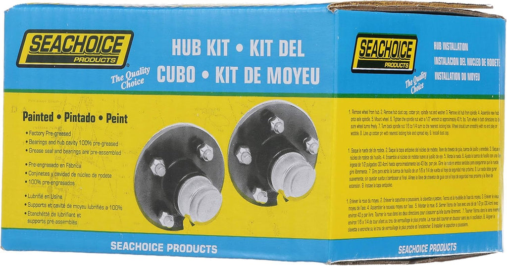 Black 1-Piece Trailer Wheel Hub, Pack of 2 Q378