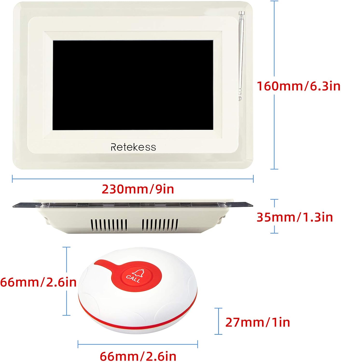 Wireless Calling System with 10 Waterproof Alert Call Button L4621