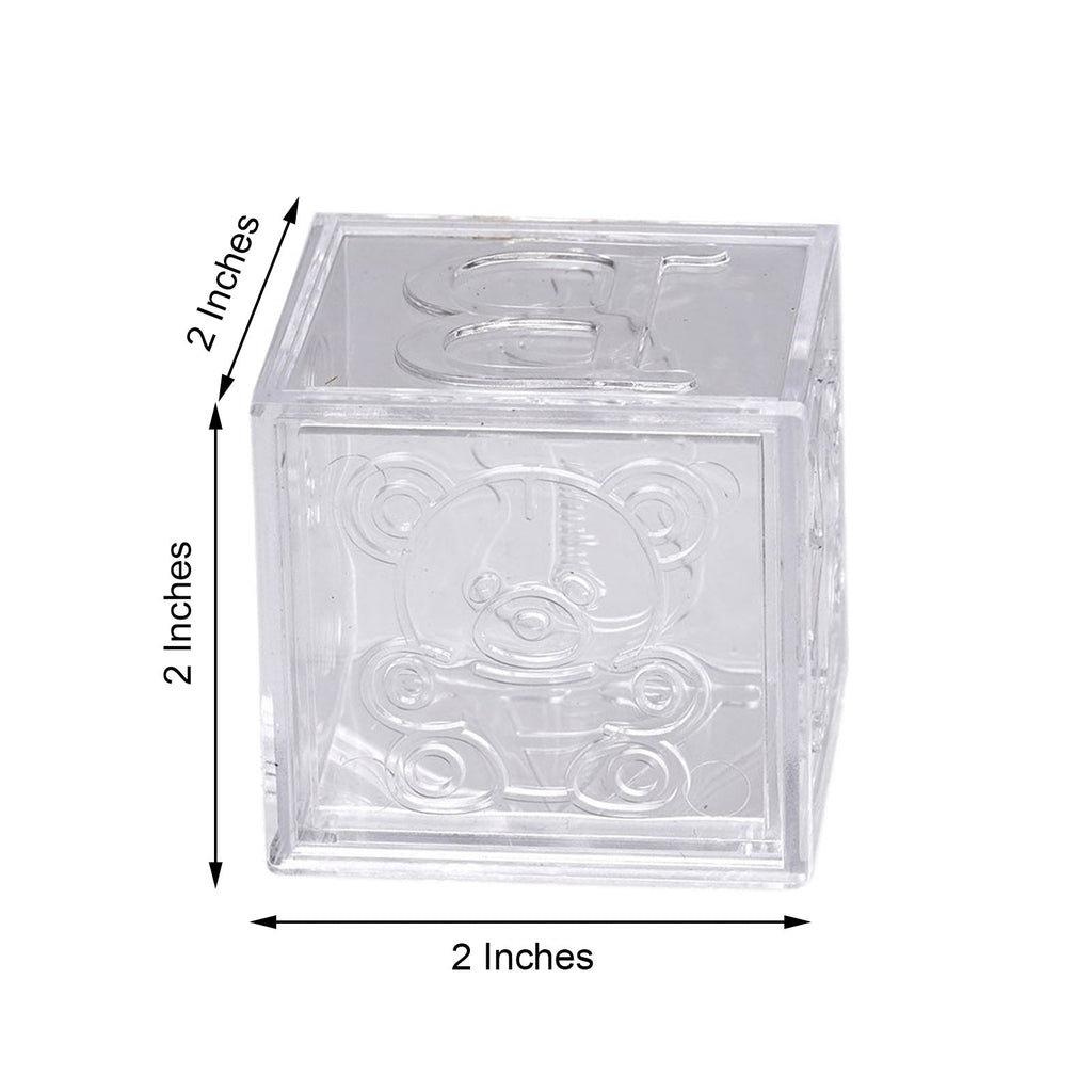 2" Clear Fillable Baby Blocks - 12/pk Q296