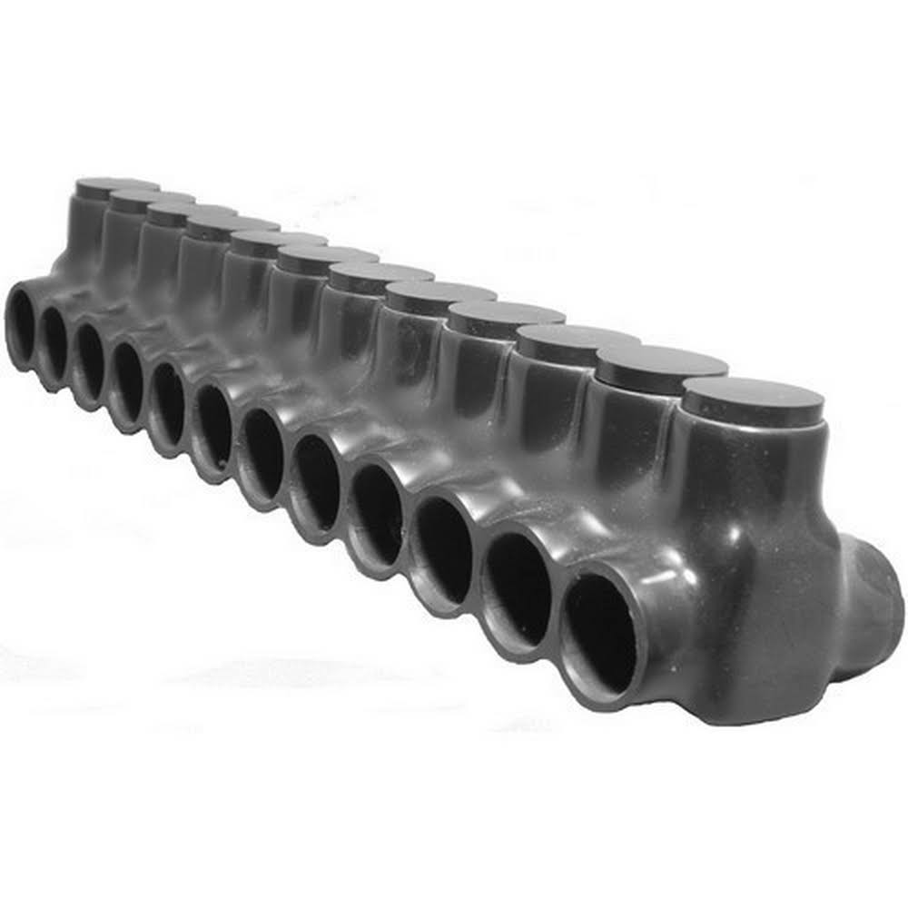 Black Insulated Multi-Cable Connector, Dual Entry 12 Ports M640654