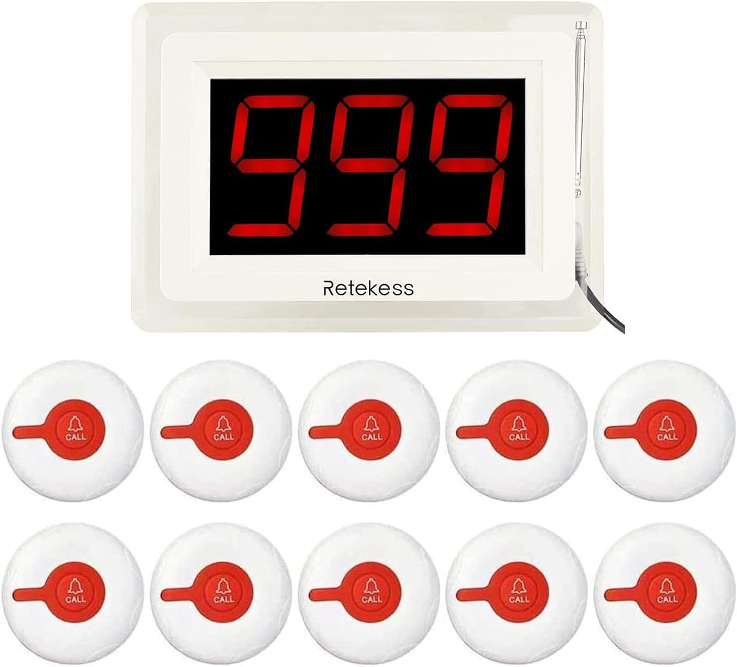 Wireless Calling System with 10 Waterproof Alert Call Button L4621
