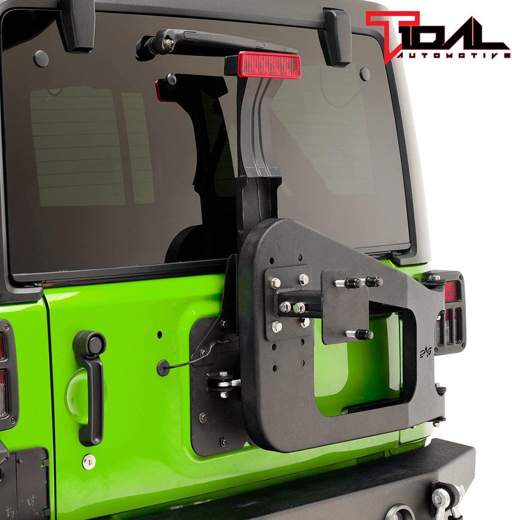 Tire Carrier on Door Hinge with Adjustable Tire Mount R721048