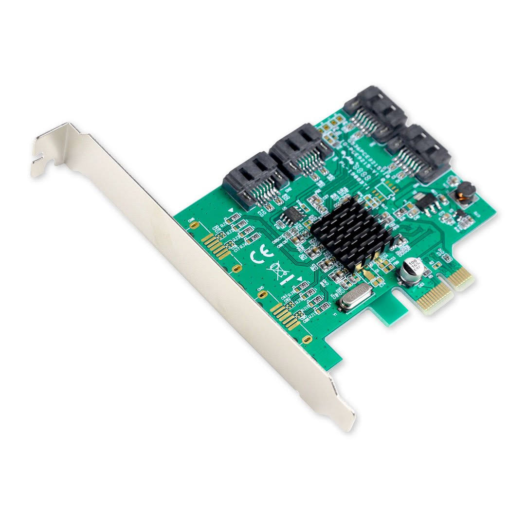 SATA III 4 Port PCI-E X1 Controller Card with Low Profile Brackets Z31076