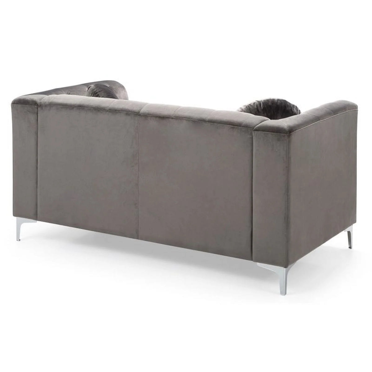 Dark Gray Velvet Sofa and Loveseat 2-Piece Set N840701