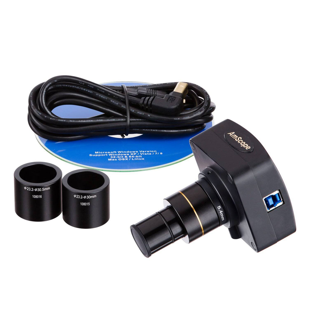7X-45X Simul-Focal Stereo Zoom Microscope on Boom Stand with Fluorescent Light and 5MP USB3 Camera Y329703