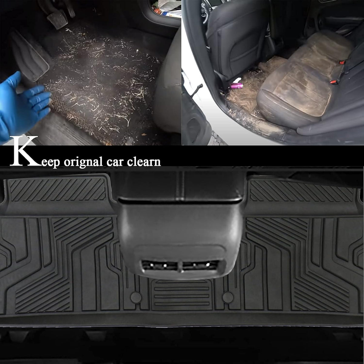 Black TPE All Weather Floor Liners for Chevrolet Equinox 2018-2021 Q442