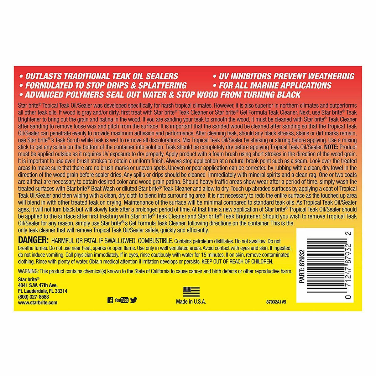 Tropical Teak Oil/Sealer Light - 32 oz S372