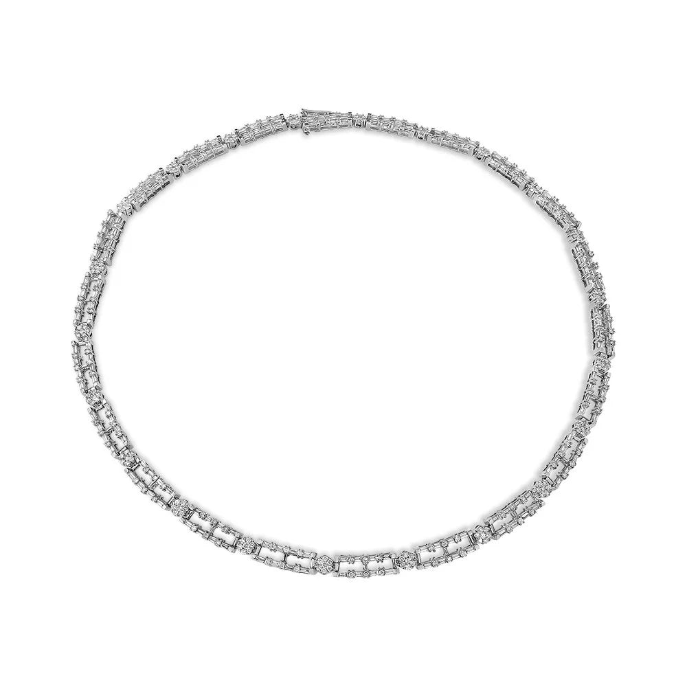 14K White Gold Diamond Choker Necklace R983356