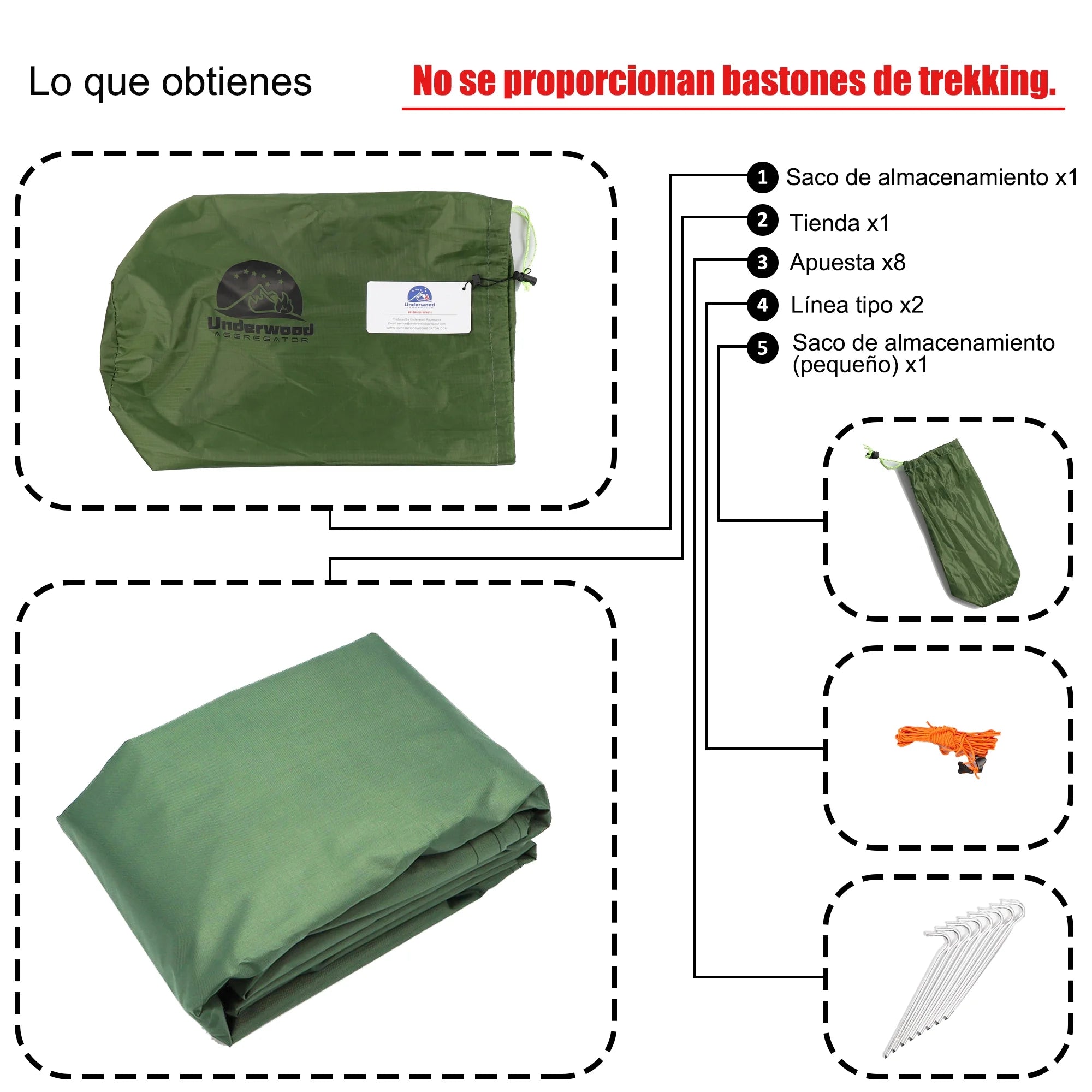 Ultralight Waterproof Trekking Pole Tent B587