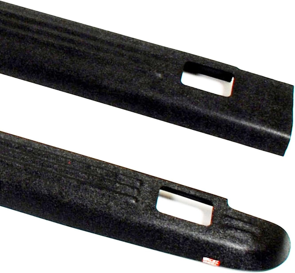 Black Ribbed Truck Bed Rail Caps with Stake Holes, Set of 2 K65972