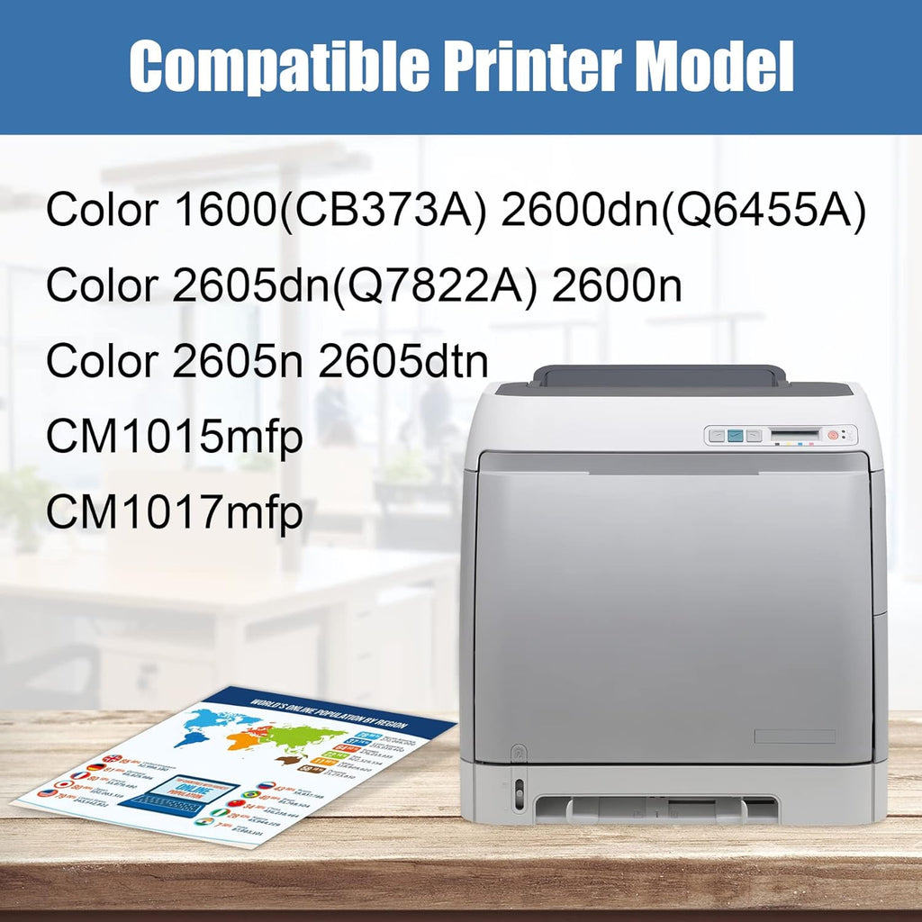 3-Pack Toner Cartridge for HP Color 1600 2600dn 2605dn Printers M45104