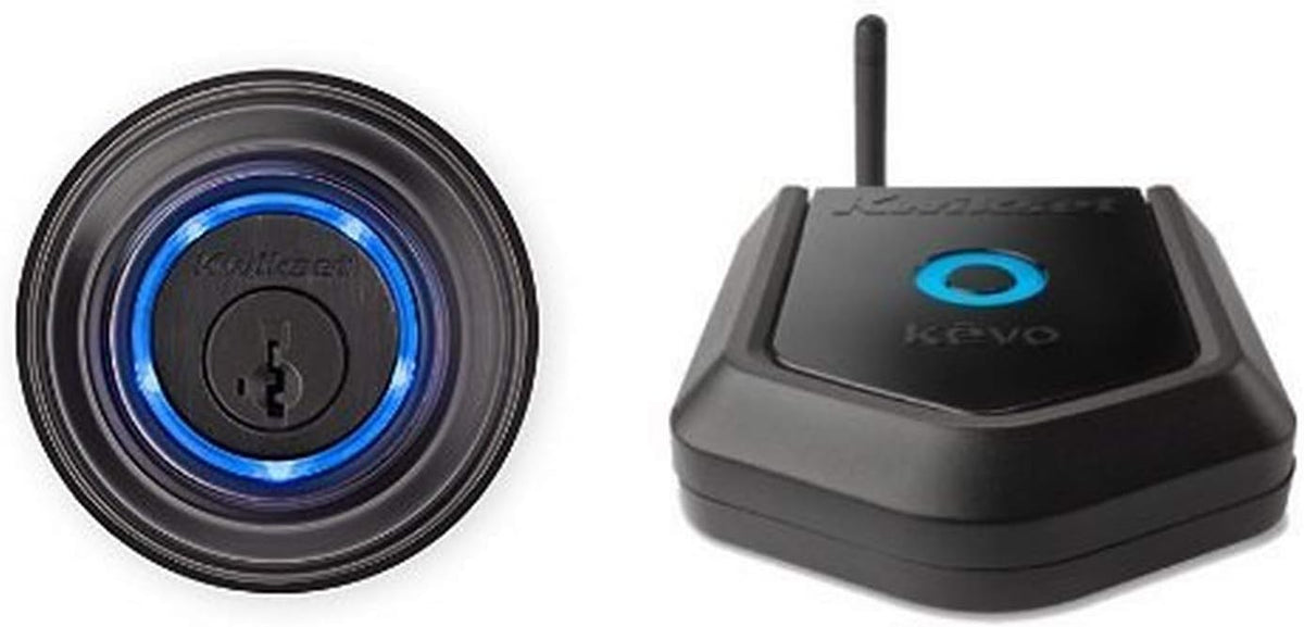 Bluetooth Smart Lock in Venetian Bronze and Kevo Plus Hub J5780