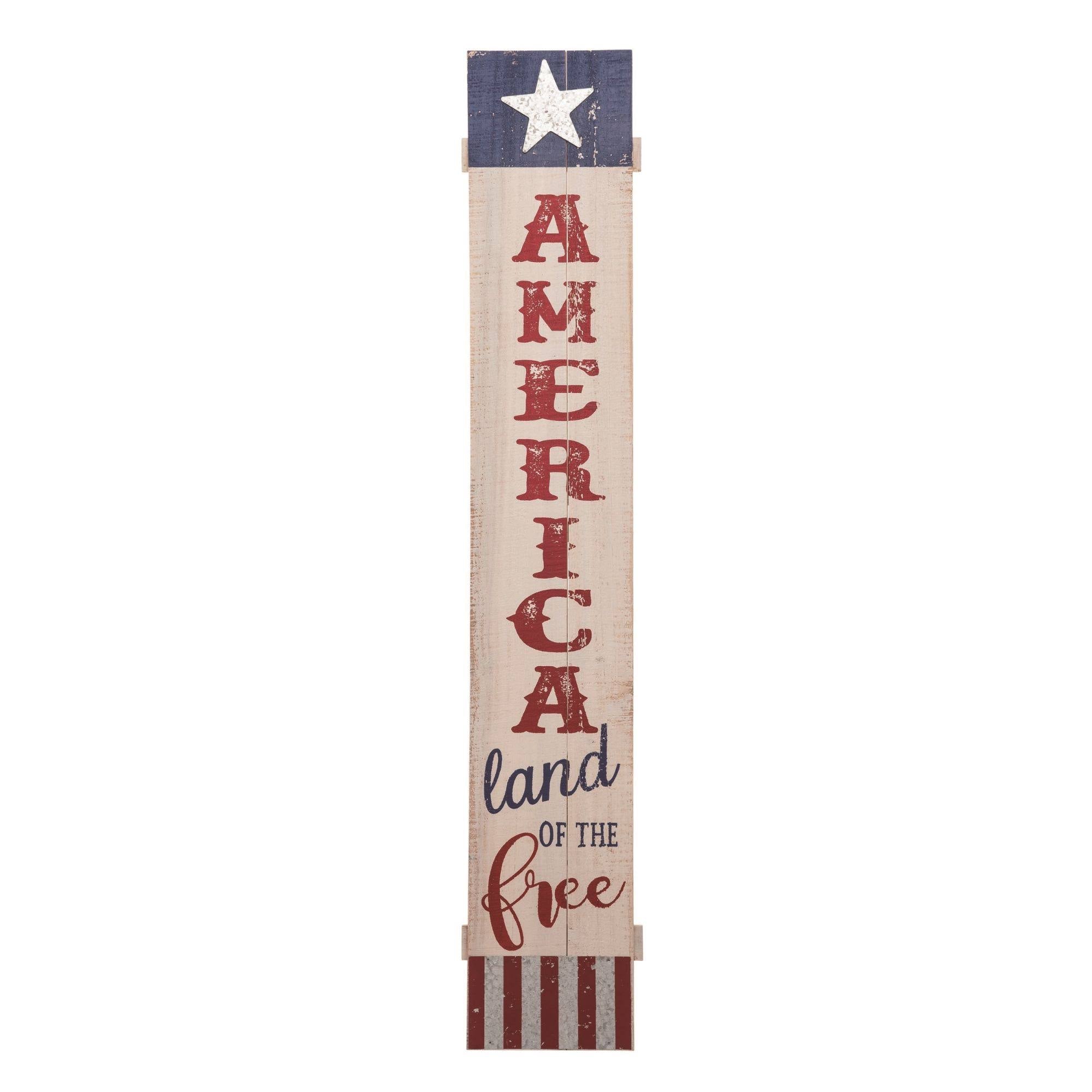 Blue and Red Americana Sign Decor W821124
