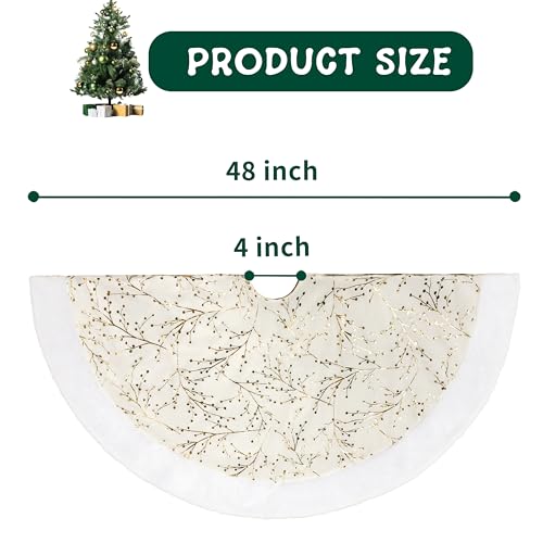 48inch White Faux Fur Christmas Tree Skirt T9430