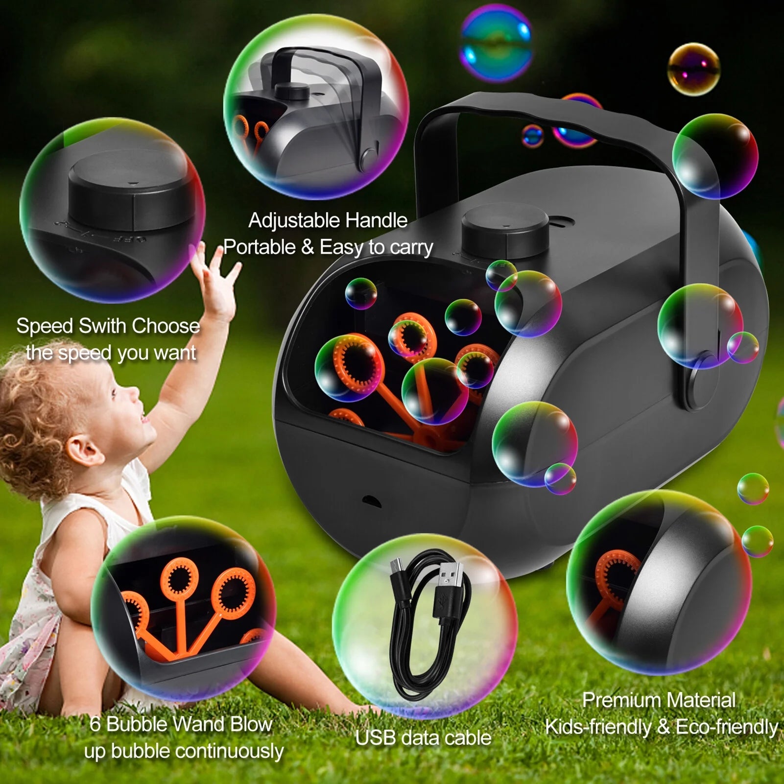 Rechargeable Bubble Machine P731