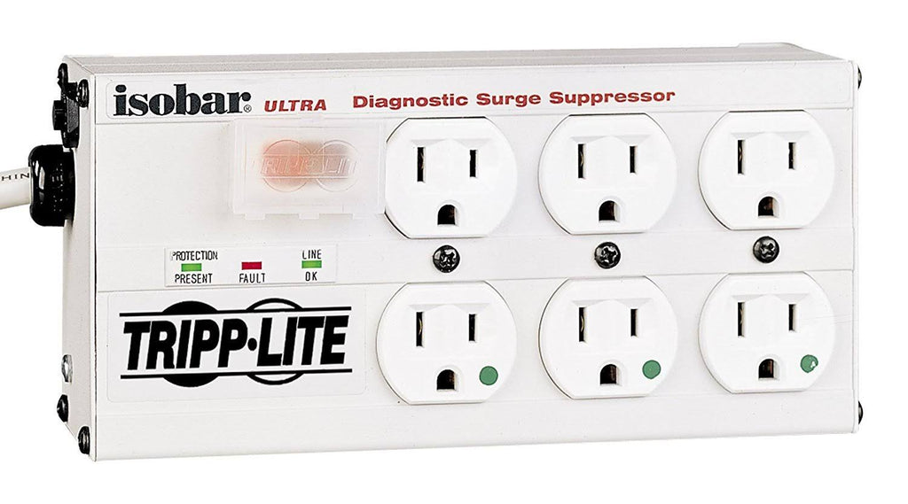 Metal 4 Outlet Surge Protector Power Strip J5528