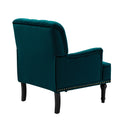 Teal Upholstered Button Tufted Club Chair with Wooden Legs L5227