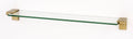 24x22 Glass Shelf with Brackets Satin Brass L481159