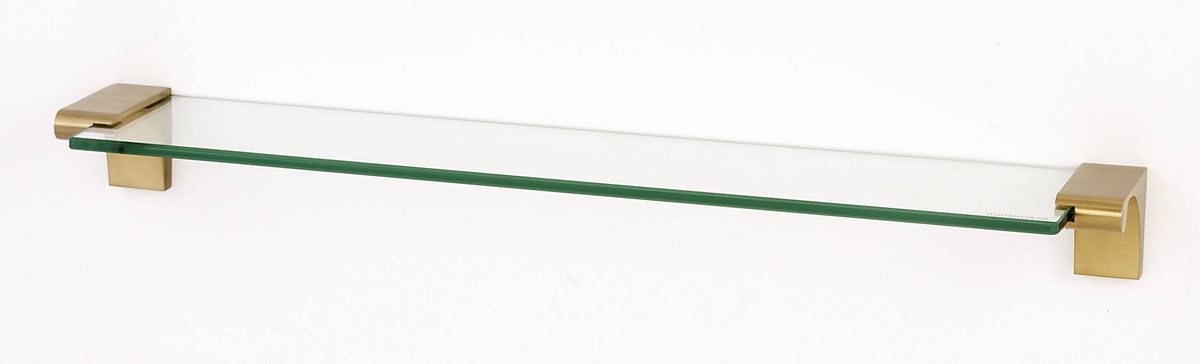 24x22 Glass Shelf with Brackets Satin Brass L481159