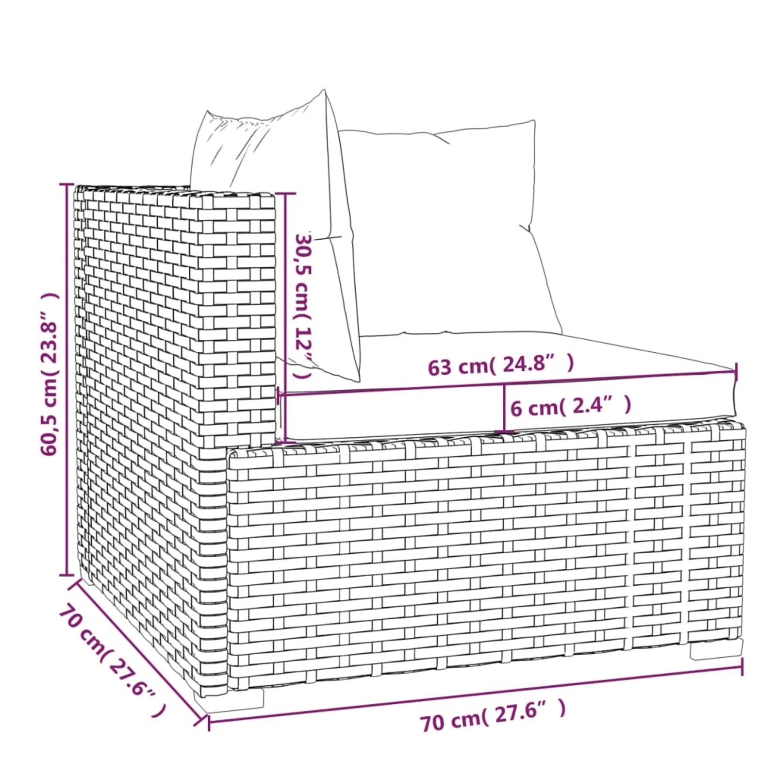 9 Piece Poly Rattan Outdoor Sectional Sofa Set with Anthracite Cushions Steel Frame F534