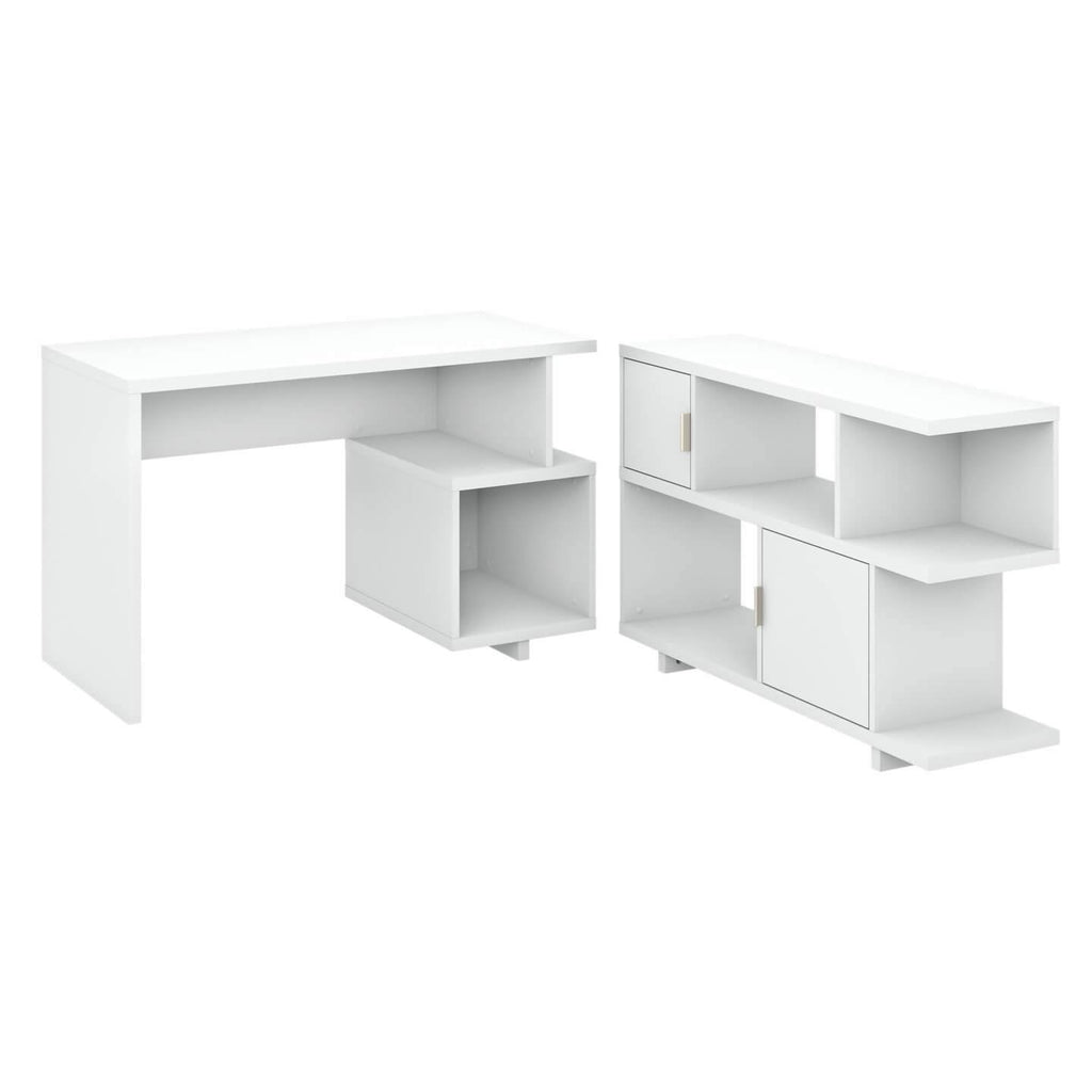 48W Writing Desk with Low Bookcase P89061
