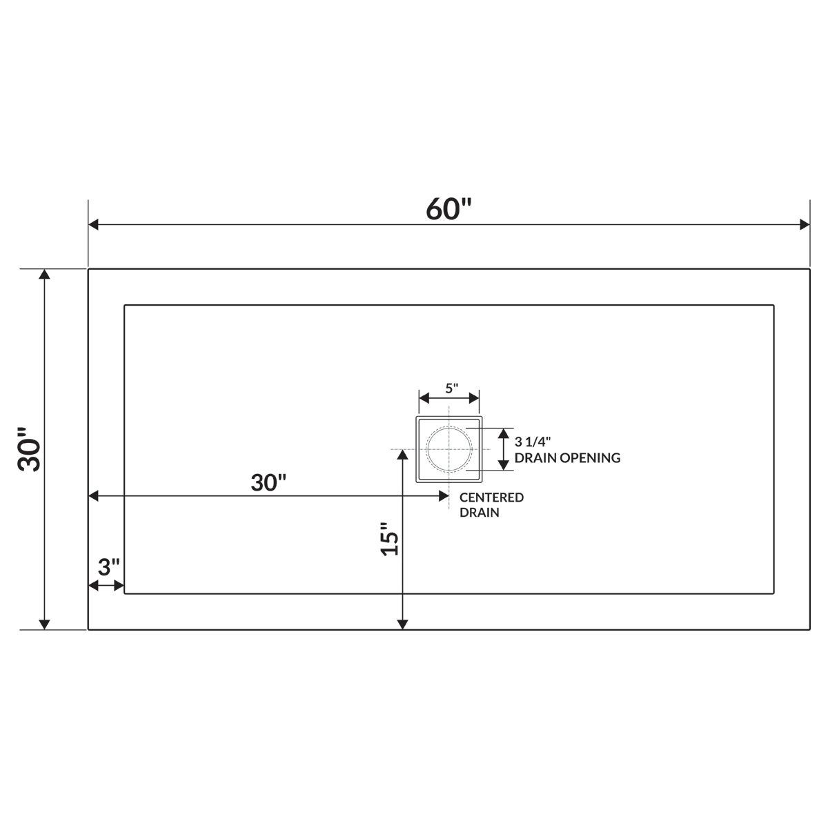 48x22x36x22 Shower Base Pan T329