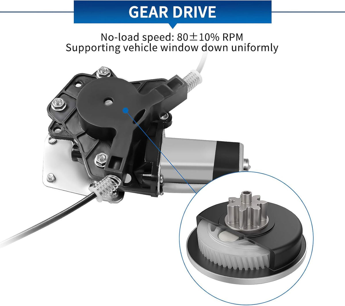 Power Window Regulator with Motor for Rear Right Side, Pack of 2 L717