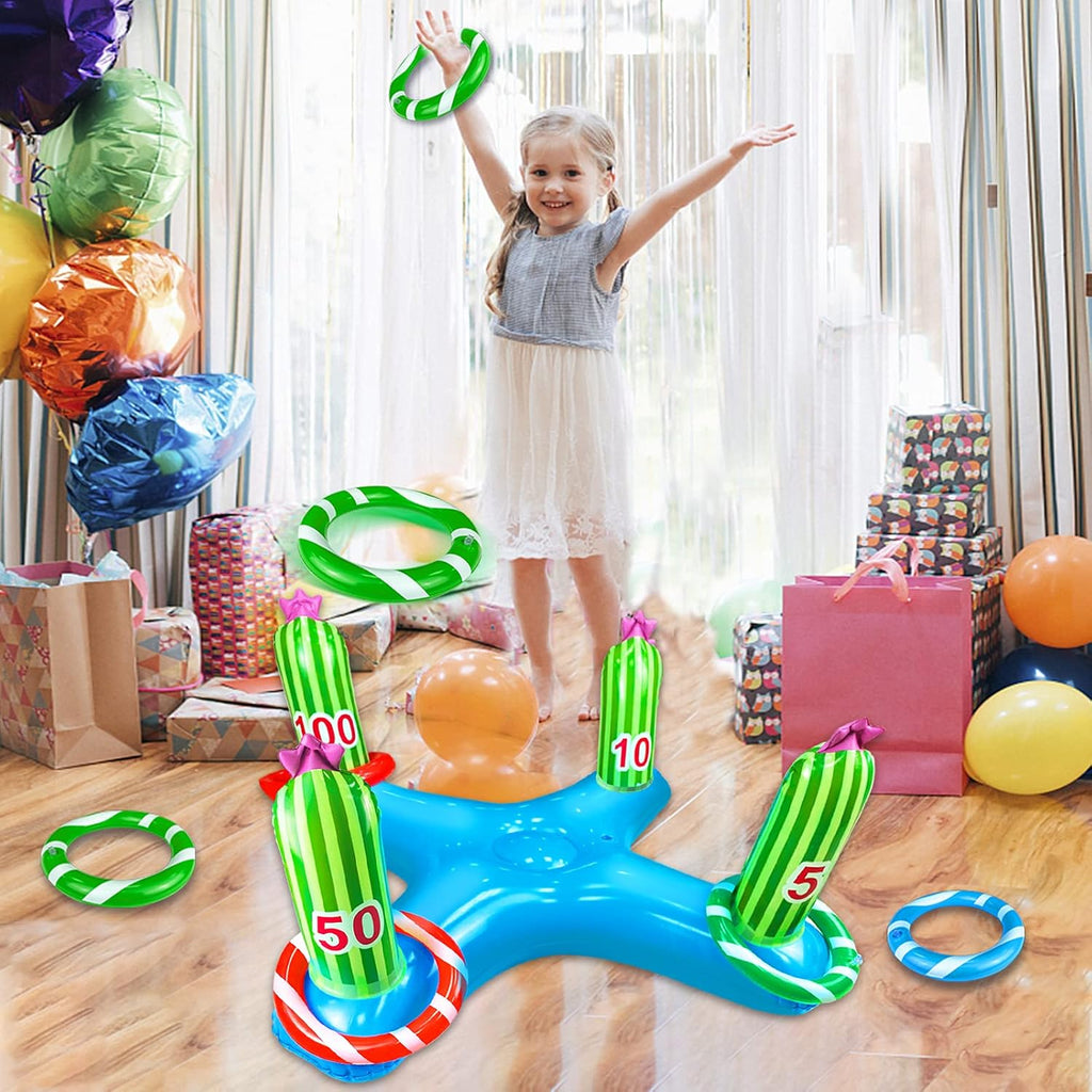 Giant Inflatable Cactus Ring Toss Party Game Toys (4 Rings) S423330