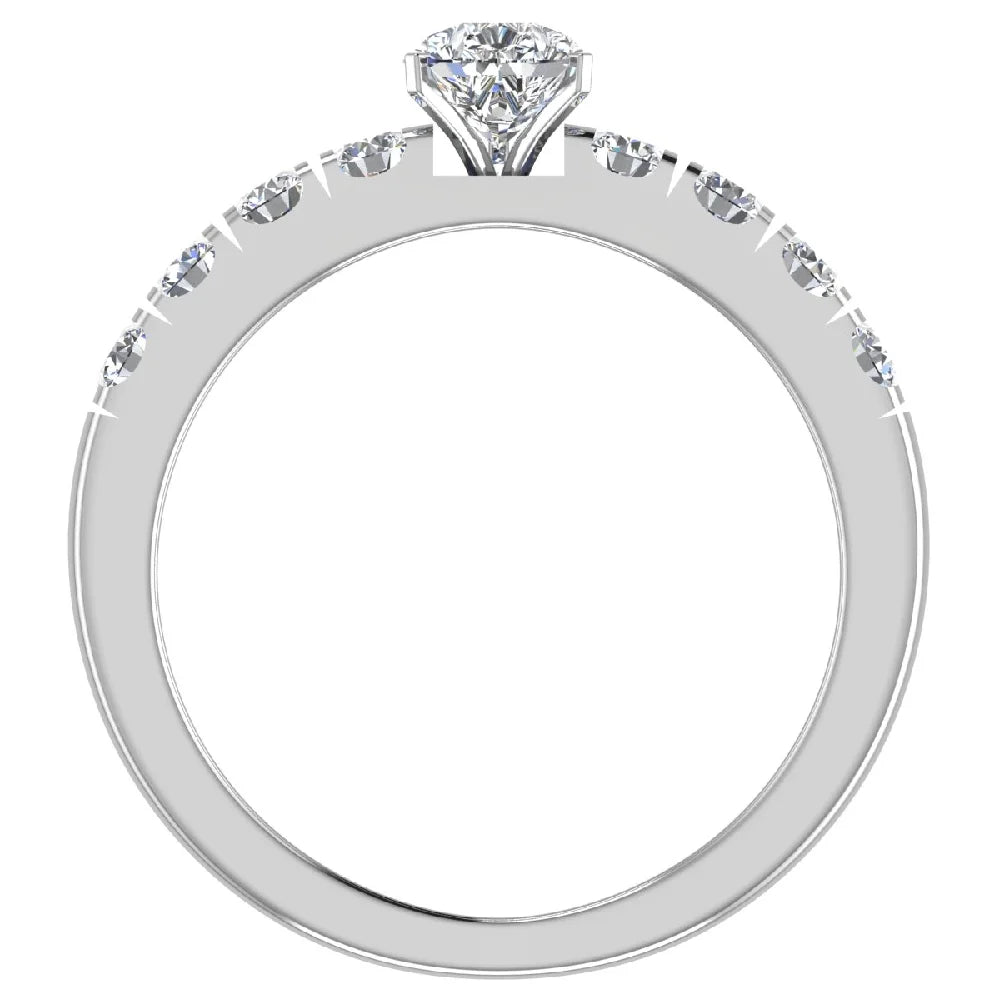 14K White Gold Pear Cut Solitaire Diamond Ring 1.20 Carat Q492