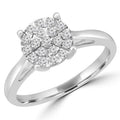 0.25 CTW Round Diamond Cluster Engagement Ring in 10K White Gold B727