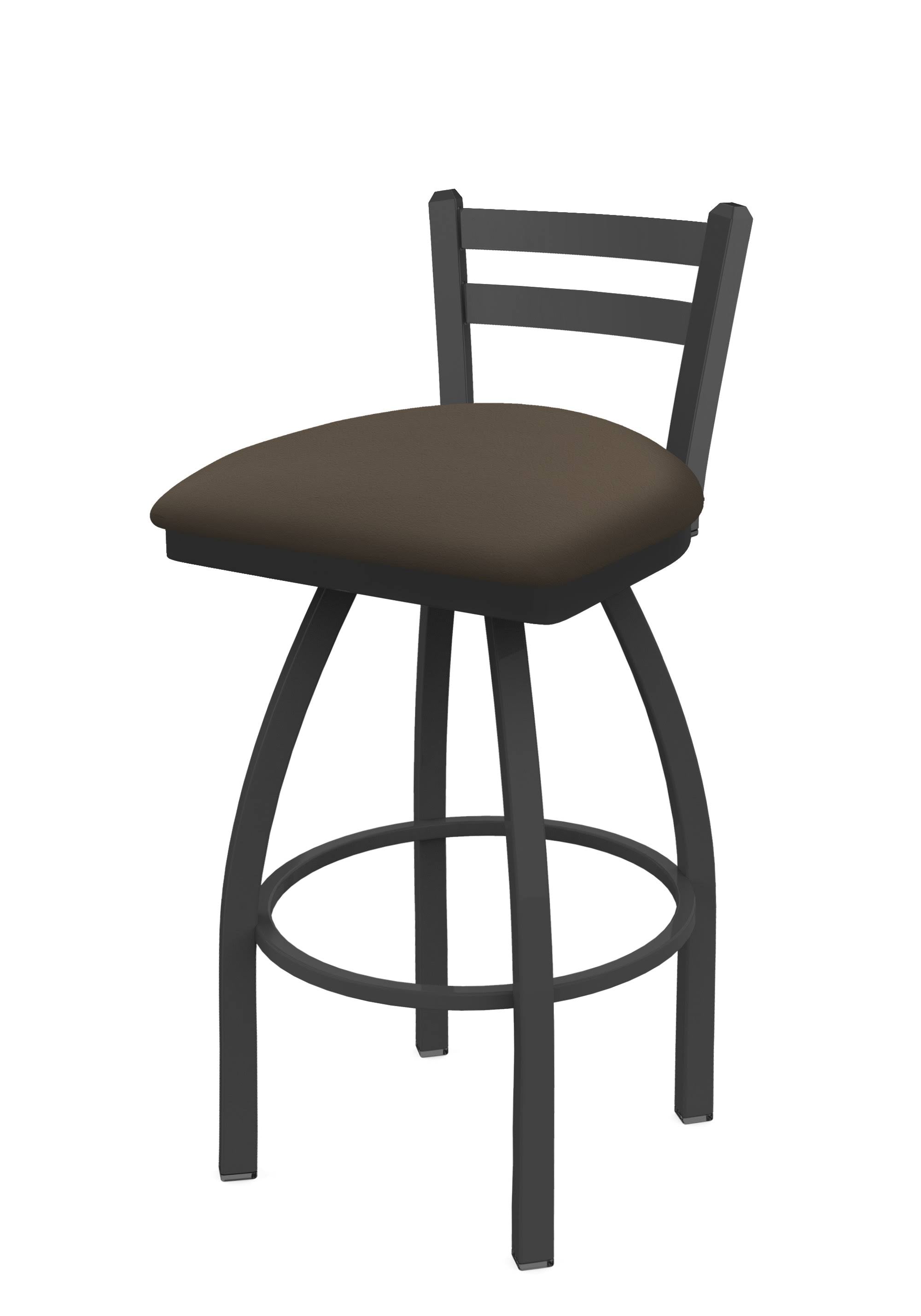 Low Back Swivel Bar Stool with Pewter Finish U353565