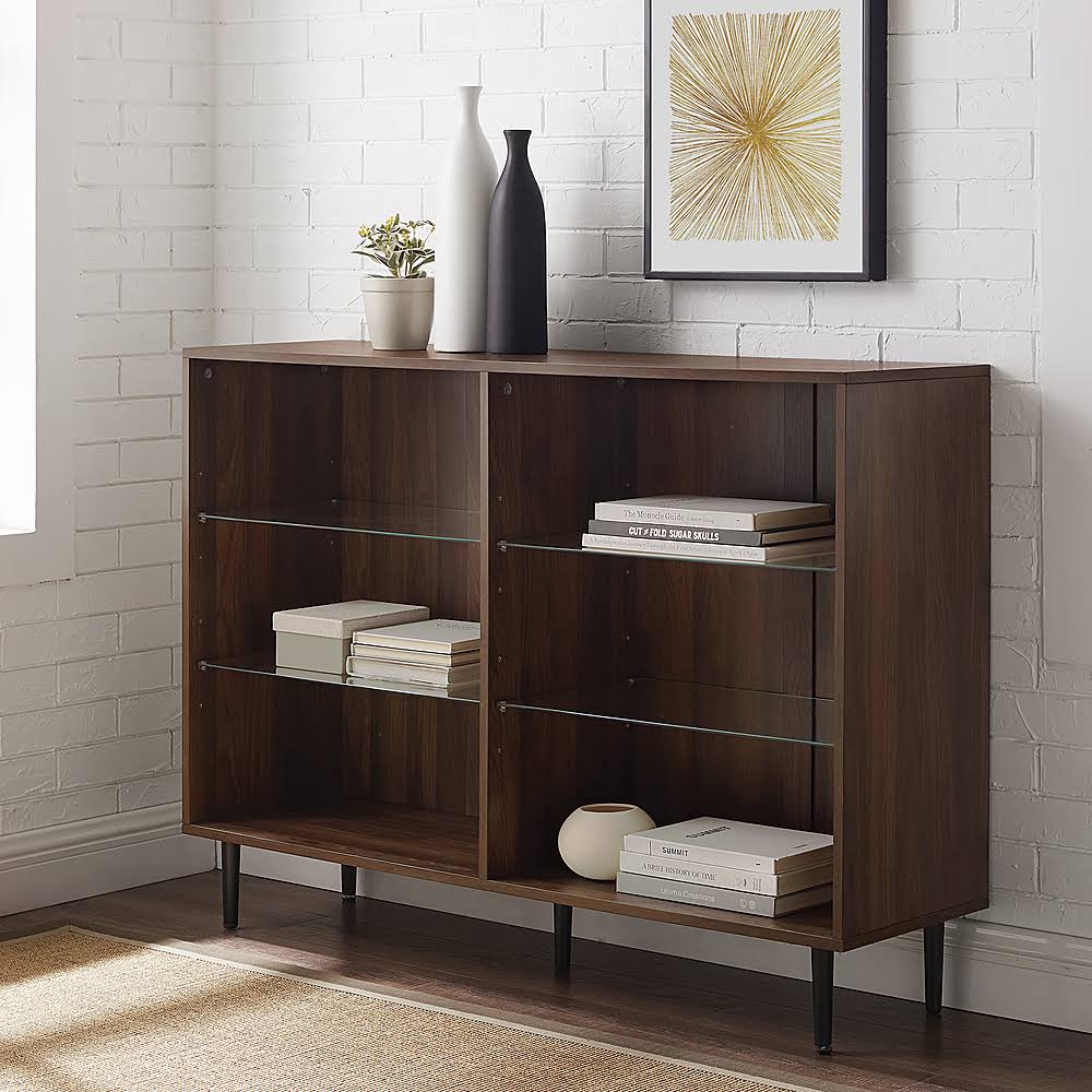 4-Shelf Metal and Tempered Glass Bookcase W451023