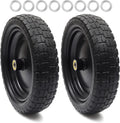(2-Pack) 13" Solid Polyurethane Flat-Free Tire and Wheel Assemblies with 2.1" Hub M740198