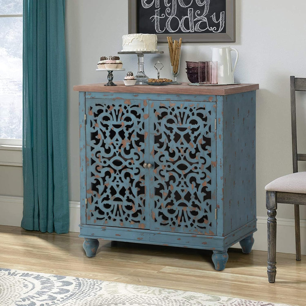 Carved Accent Cabinet with Doors Y973688