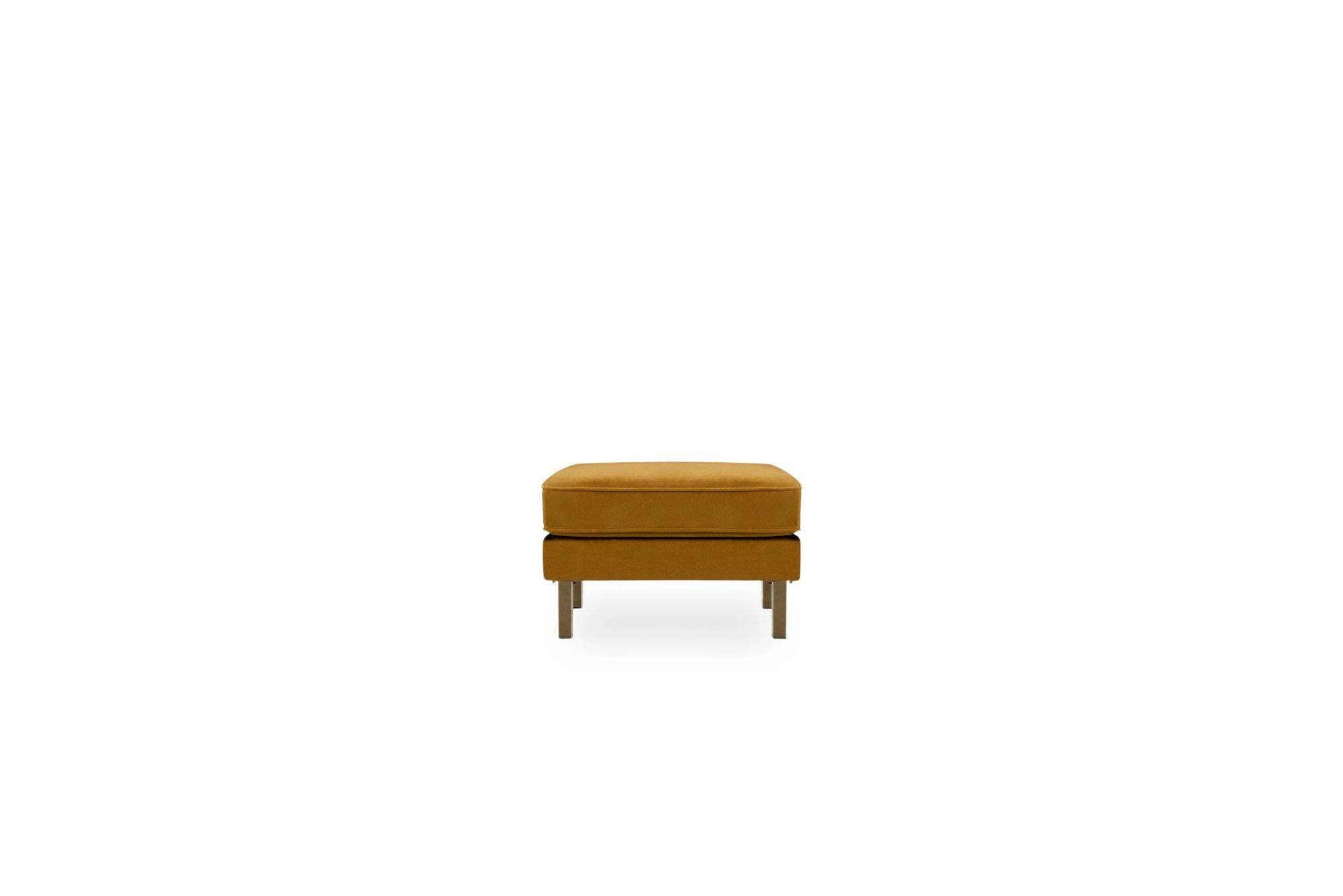 Mustard Velvet Ottoman W5902
