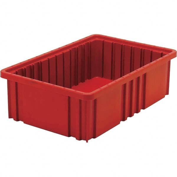Red Polypropylene Dividable Container, Stacking, 40 lb Load Capacity M49766