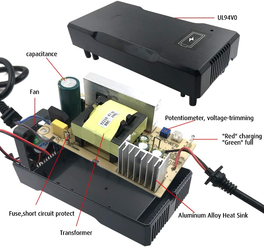 58.8V 4A 14S Lithium Battery Charger with 5.5mm 2.1mm Connector Pack of 2 Z56938