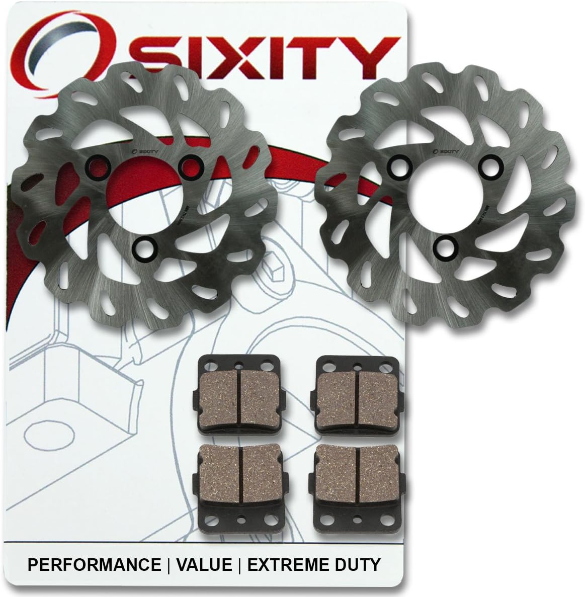 Front Organic Brake Pads Rotor Set Full Kit L6827