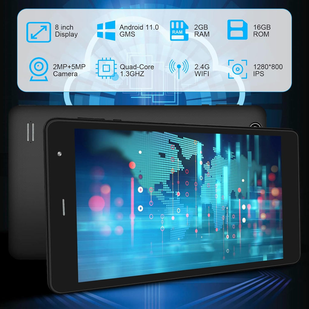 Android 11.0 16GB Storage 128GB TF Expansion 8 inch IPS HD Touchscreen Tablet, Pack of 2 D9559