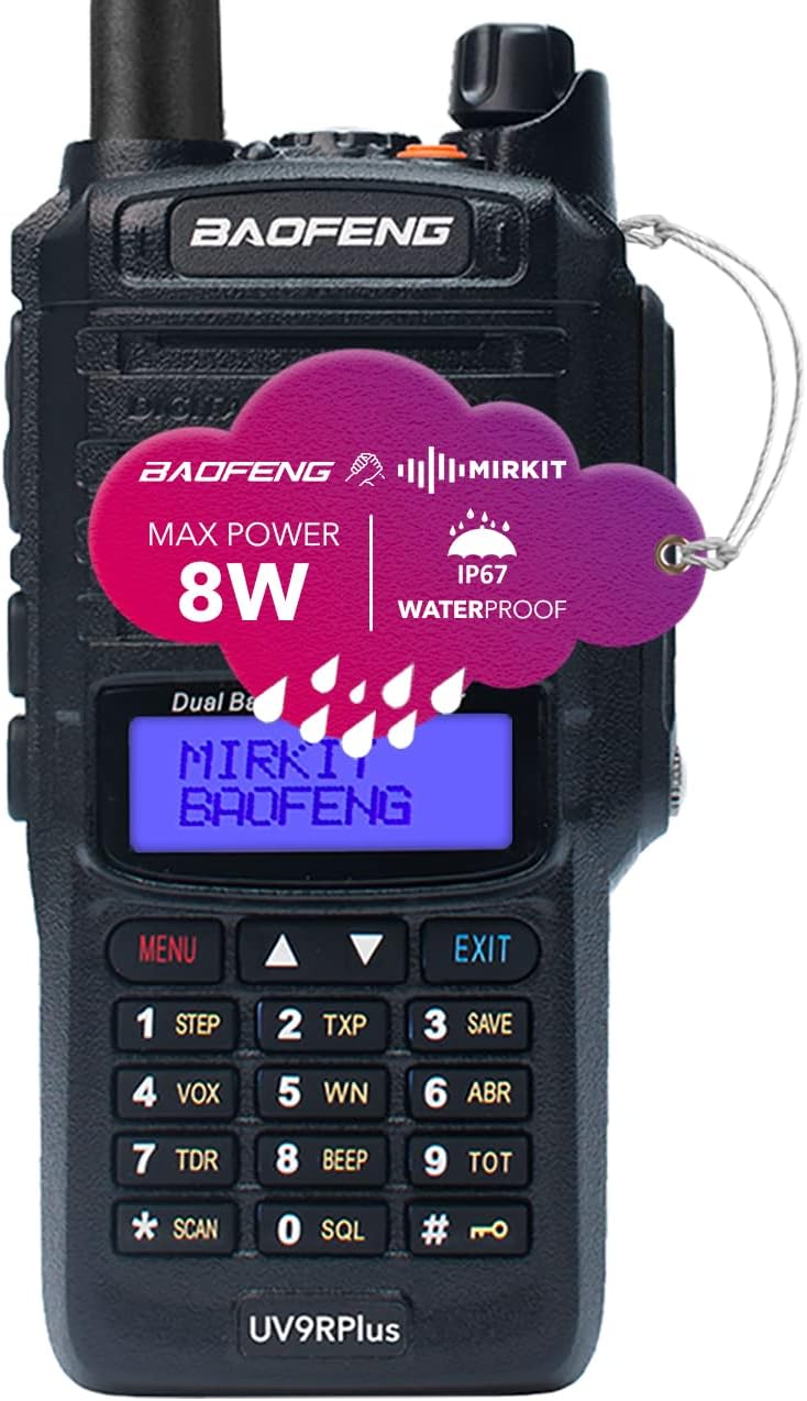 2pcs Waterproof Handheld Radio with USB Programming Cable & 2200mAh Battery, IP67 P80662