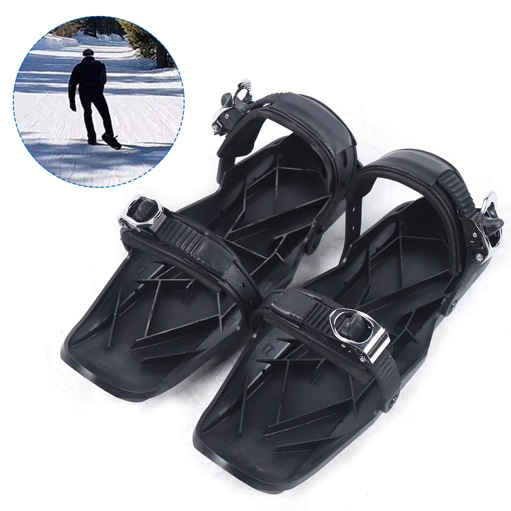 Black Mini Ski Boots Adjustable Bindings C906409