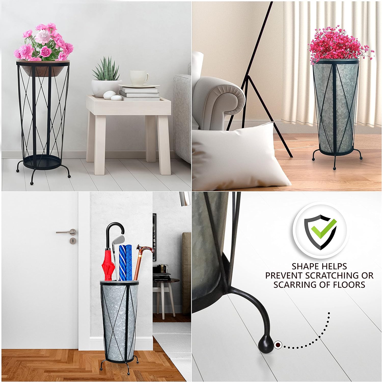 Galvanized Umbrella Holder Stand, 2 pcs, Metal Base I40260