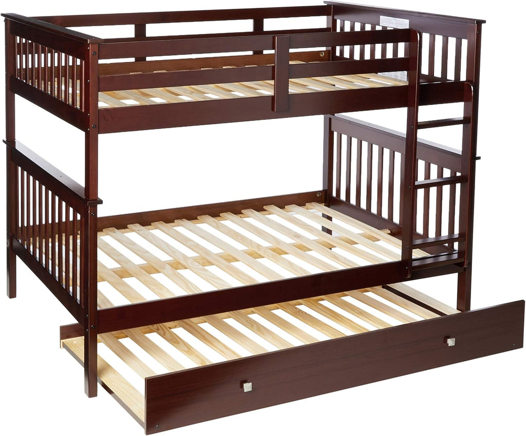 Dark Cappuccino Full/Full/Twin Bunk Bed with Trundle Z87202