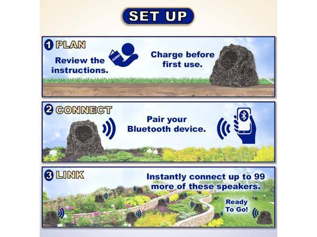 Granite Bluetooth Rock Speaker Pair S89693