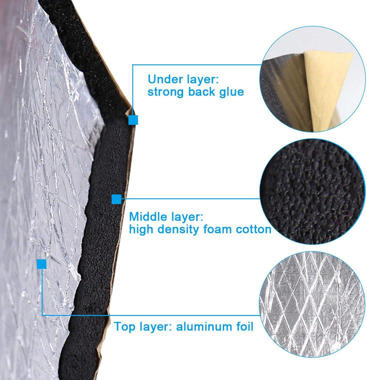 10.76sqft Heat Sound Deadener Insulation Mat Pack of 2 G681