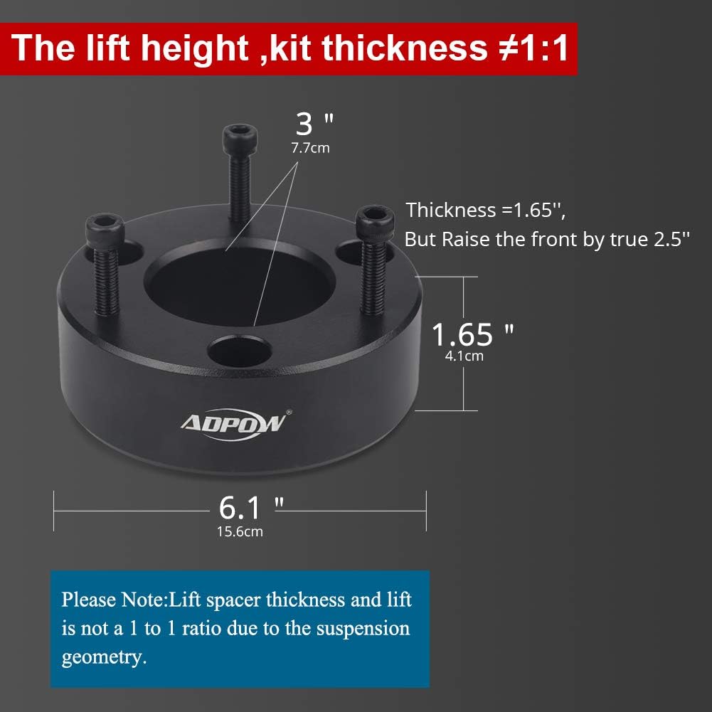 2.5" Front Leveling Lift Kit for Chevy GMC Silverado 1500 / Sierra 1500 2007-2019 Pickup, Pack of 2 C15932